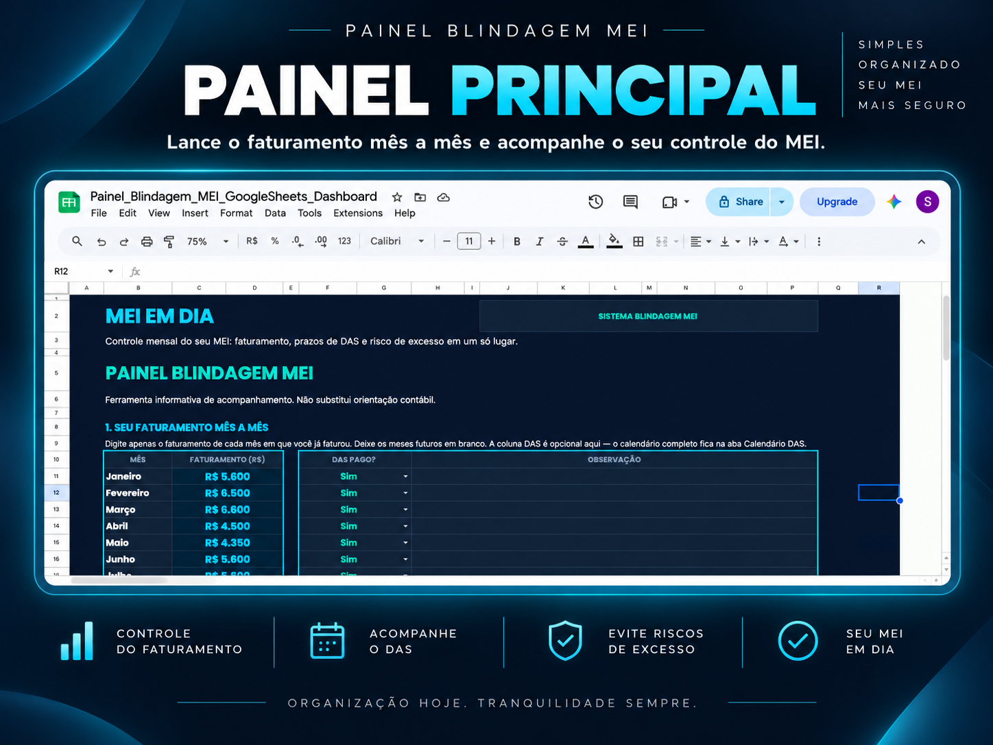 Painel Principal do Painel Blindagem MEI